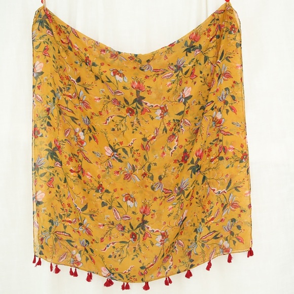 Vintage style scarf with tassels - Picture 3 of 6